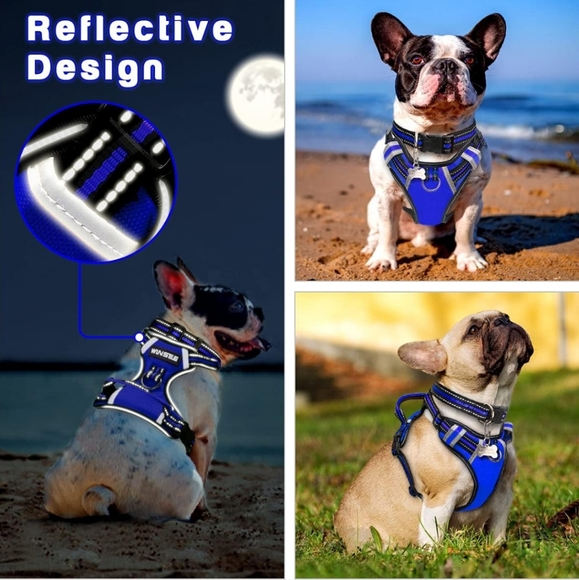 WINSEE Dog Harness No Pull, Pet Harnesses with Dog Collar - Picture 3 of 7